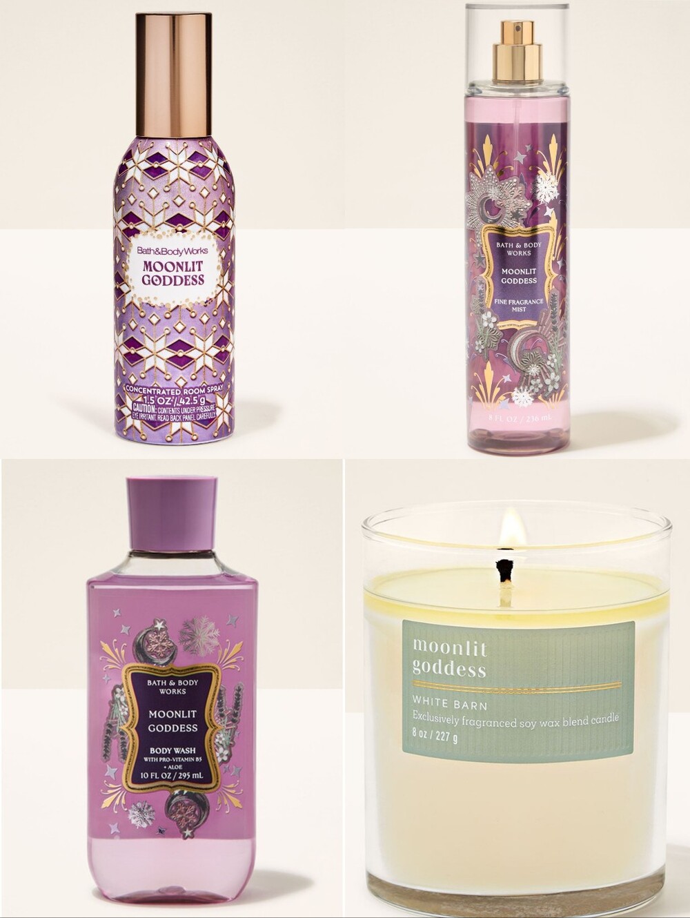 Bath & Body Works Moonlit Goddess 4pc Body Care & Candle Set NEW RARE